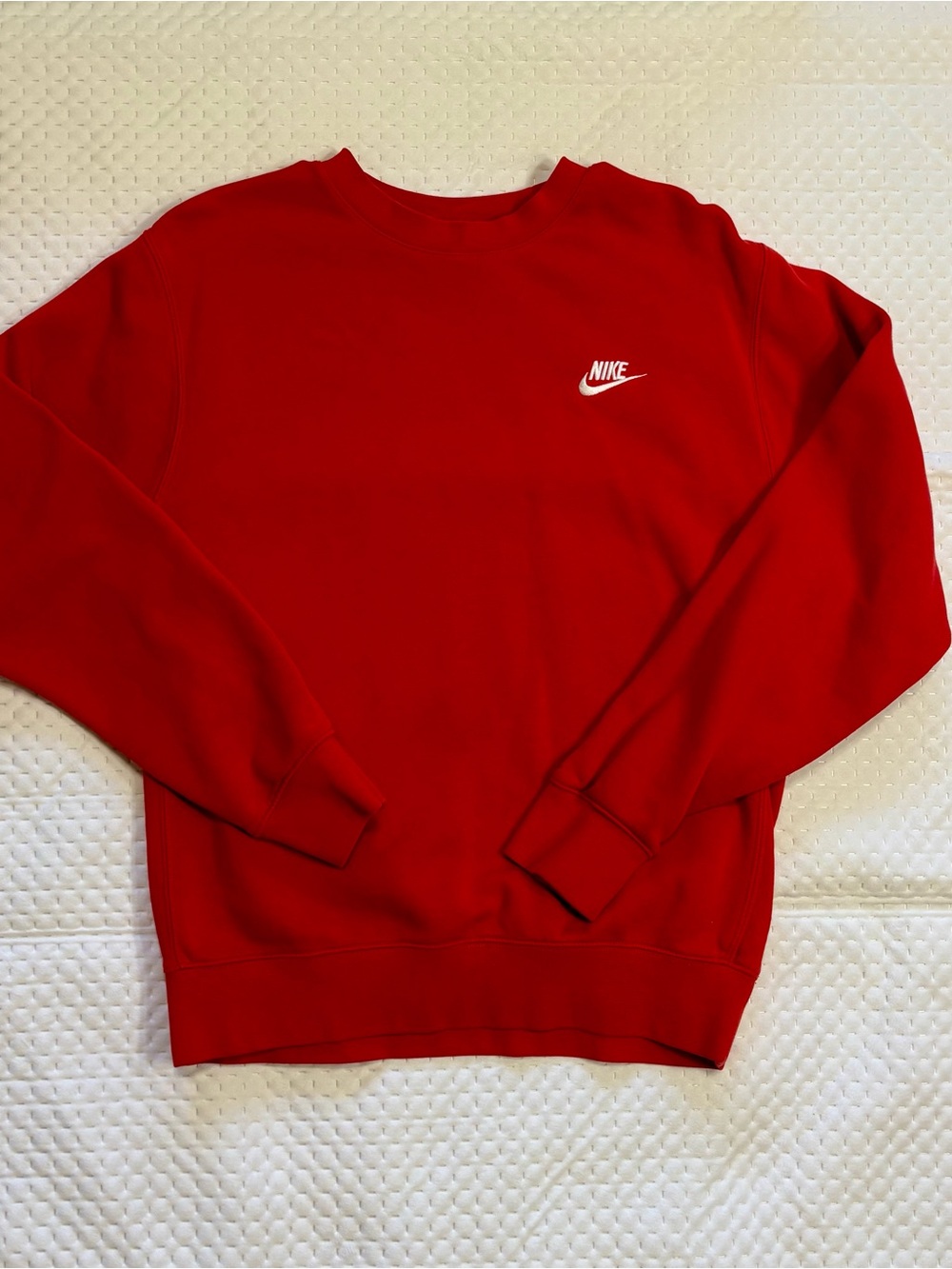 Nike Red Crewneck Sweatshirt with White Swoosh